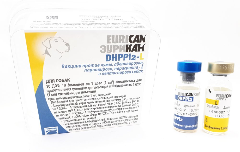 Купить вакцину эурикан в москве. Эурикан DHPPI+L для собак. Eurican dhppi2. DHPPI вакцина для собак.